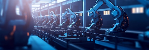 Automobile factory cars are made on the assembly line Generative AI