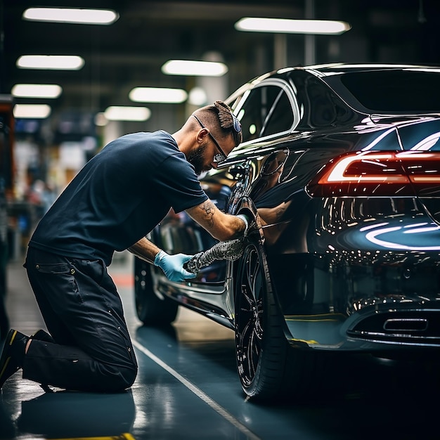 Automobile Refinement Mechanic Polishing Car