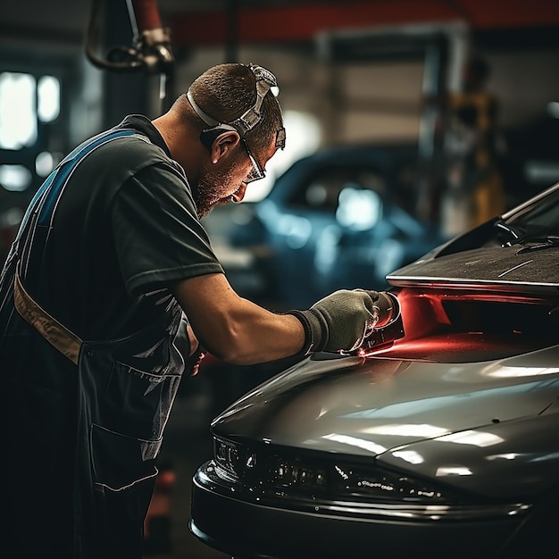 Automobile Refinement Mechanic Polishing Car