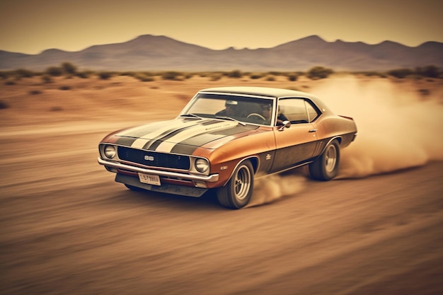 Automodel in de woestijn