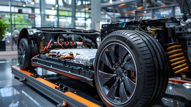 Automotive engineer testing a new electric vehicle