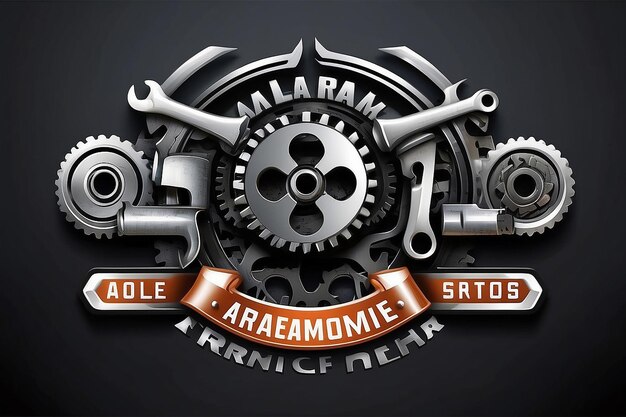 Foto logo dell'officina di riparazione automobilistica