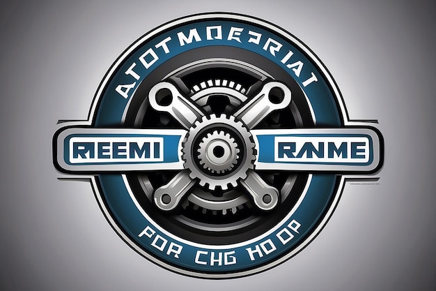 Foto logo dell'officina di riparazione automobilistica