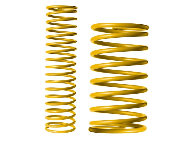 Photo automotive suspension springs on a white background