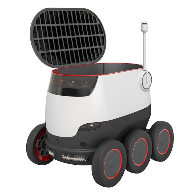 Autonome bezorgrobot 3D-rendering