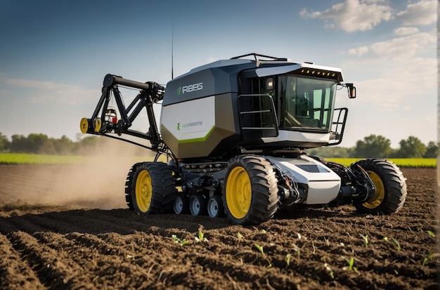 Autonome landbouwrobot in het veld