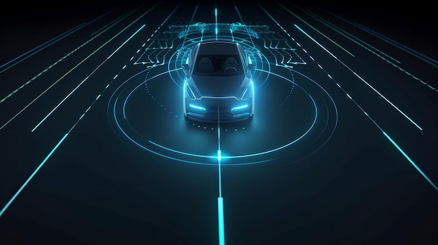 無人モード自動車制御の安全性を実現する自動運転自動車センサーシステムのコンセプト 将来のジェネレーティブAI