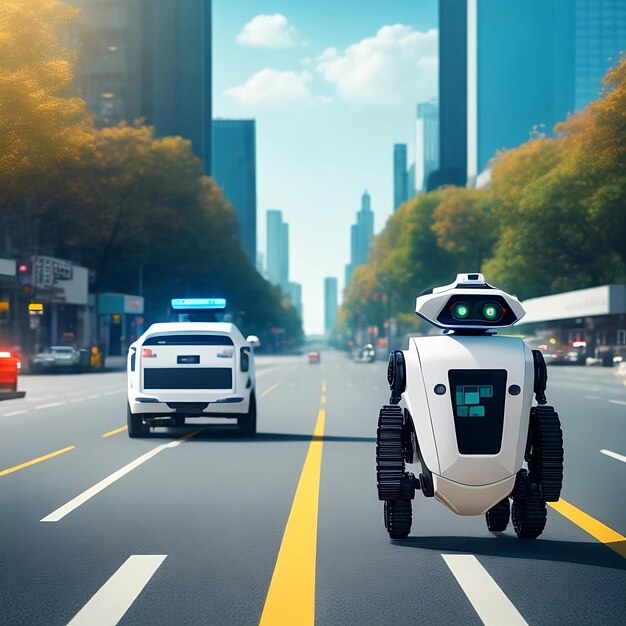 Автономный робот-доставщик в режиме ожидания