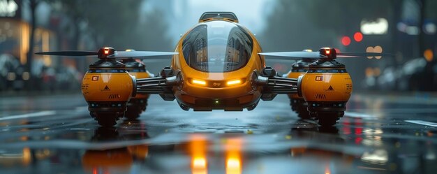 Autonomous Drone Taxis Transporting Passengers Wallpaper