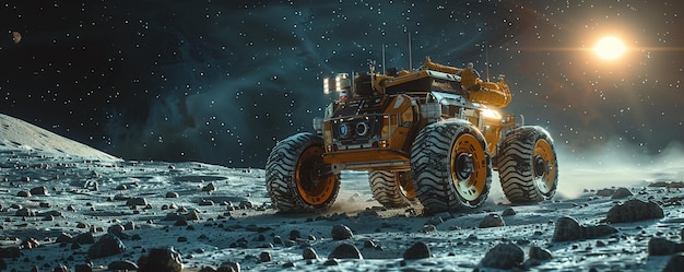 Autonomous Lunar Rovers Exploring The Moons Background