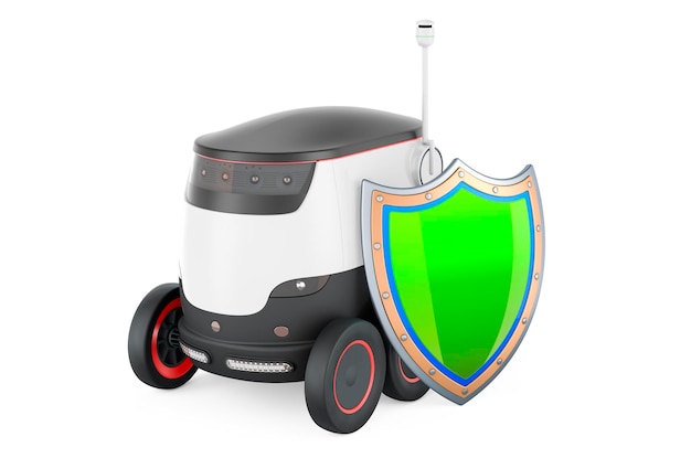 Autonomous robot with shield 3D rendering