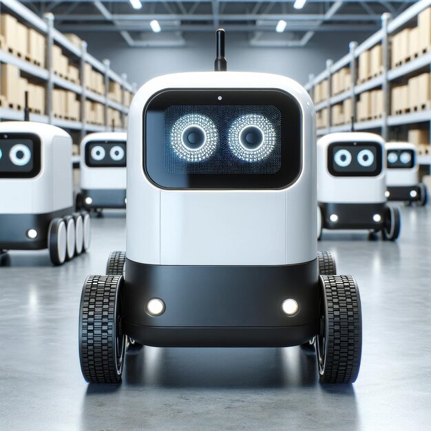 Autonomous robots deliver packages independently Smart logistics and the concept