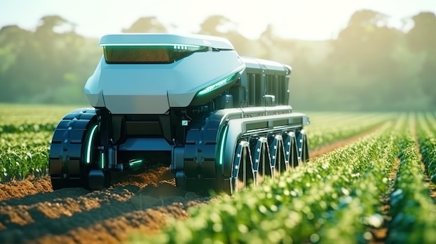 Автономный трактор с технологией искусственного интеллекта для оптимального контроля урожая