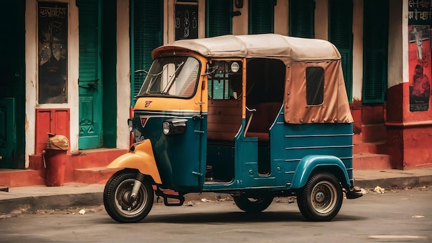 Photo autorickshaw isolated on white background traditional indian public transport