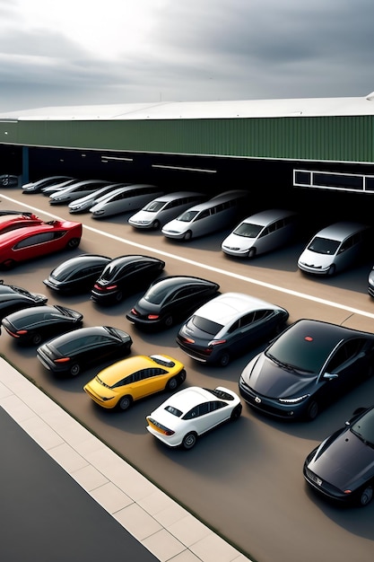 Autoshowroomparking van auto's van behoedzame merken