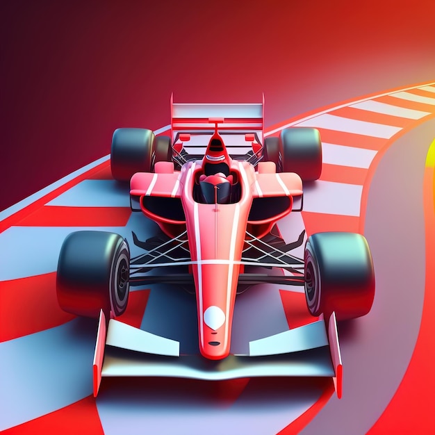 Autosport Formule 1 f1 Snelle beweging Finishlijn Competitie succes race winnaar 3D illustratie