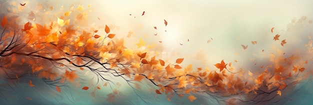 Autumn Abstract Panoramic Banner 100