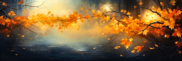 Autumn Abstract Panoramic Banner 106