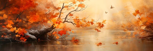 Autumn Abstract Panoramic Banner 114