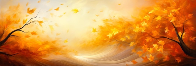 Autumn abstract panoramic banner 86