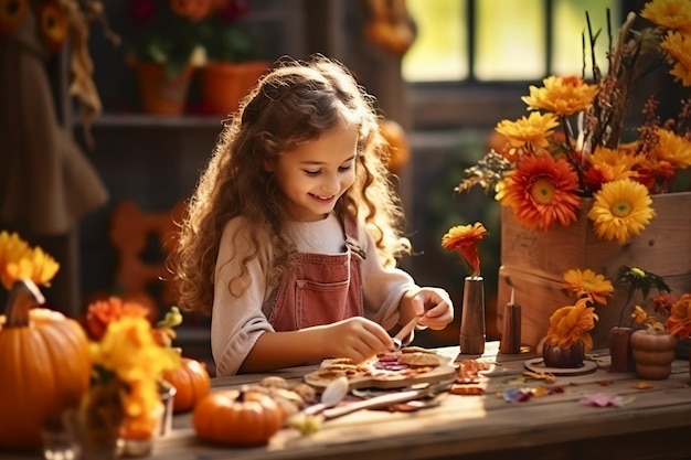 小さな女の子のための秋の冒険 楽しい季節のアクティビティ