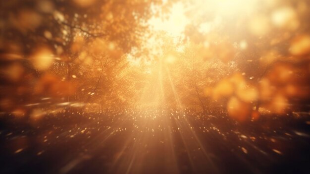 Autumn Amber Sunburst Background