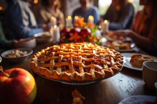 Photo autumn apple pie