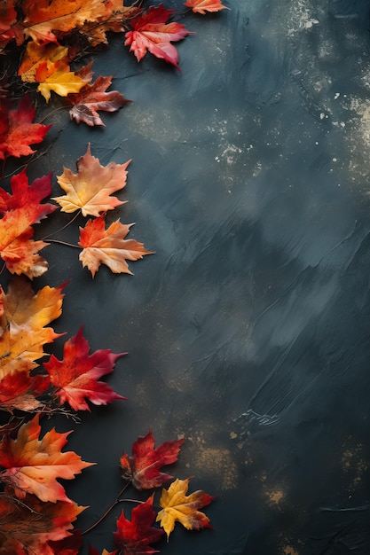 Autumn backdrop featuring red and orange leaves