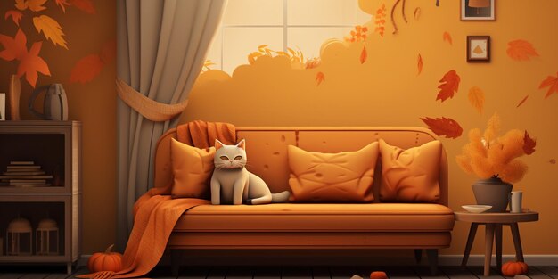 Photo autumn background comfort home layout