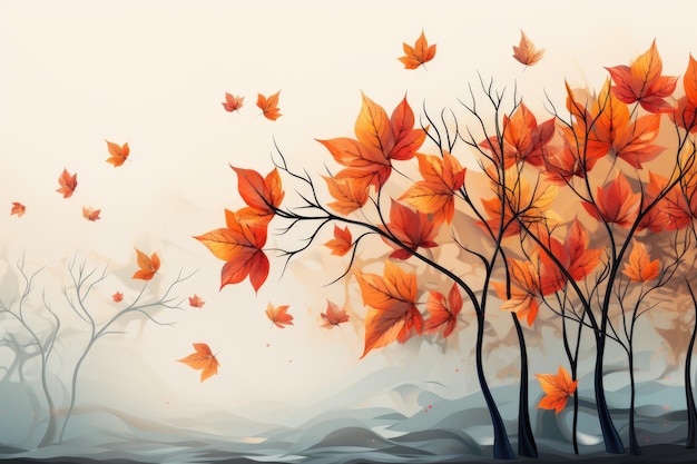 紅葉の秋の背景
