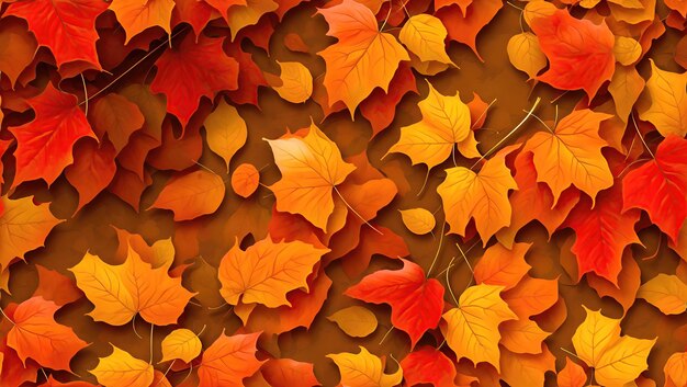 Autumn background from colorful leaves closeup