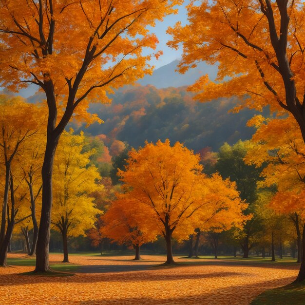 Autumn background illustration fall backdrop colors of autumn leaves cartoon and painting count