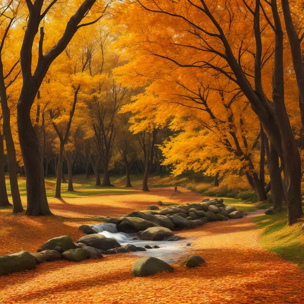 Autumn background illustration fall backdrop colors of autumn leaves cartoon and painting count