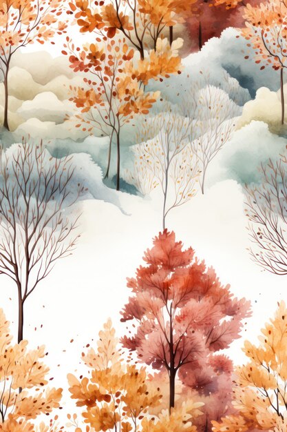 autumn background illustration seamless pattern