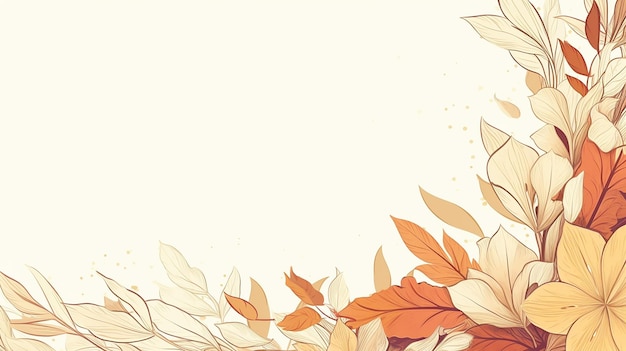 autumn background of primrose laurel with space for text