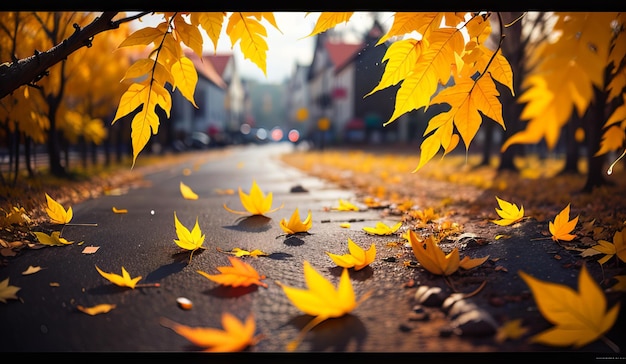 Autumn background in realistic style For your design