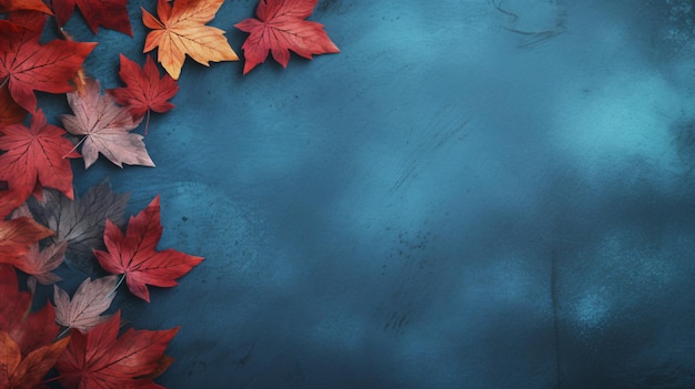 Autumn background with colored red leaves