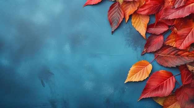 Autumn background with colored red leaves