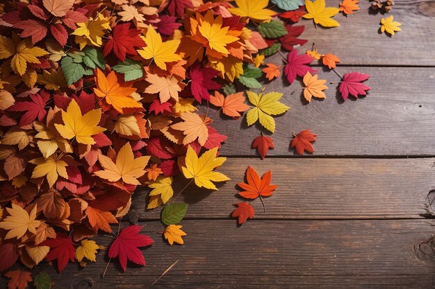 Photo autumn background with colorful leaves