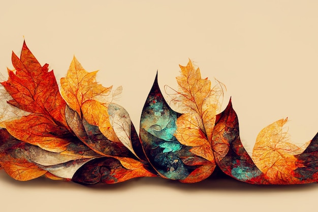 Photo autumn background with leaves