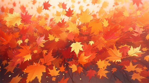Autumn background with maple leaf and bokeh lights vector