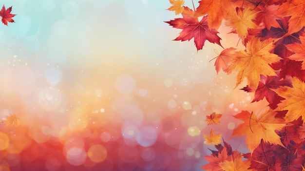 Autumn background with maple leaves copy space 1