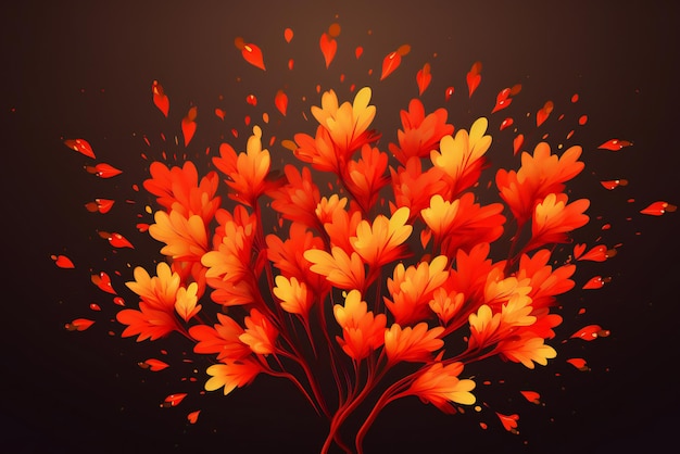 Autumn background with red oak leaves file included