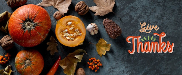 Autumn banners with pumpkins