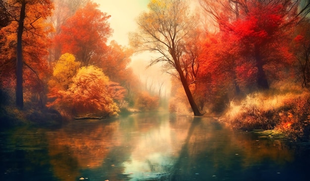 Autumn beautiful colorful trees