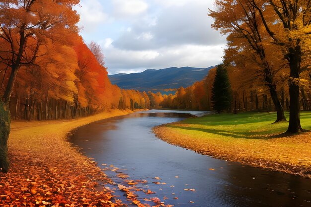 Autumn beauty and golden leaves