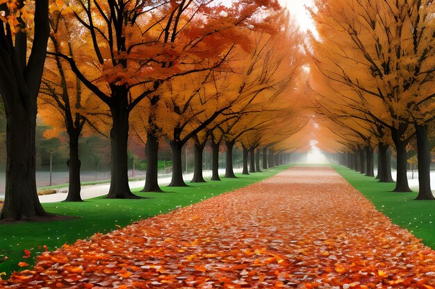 Осенняя красота и золотые листья
