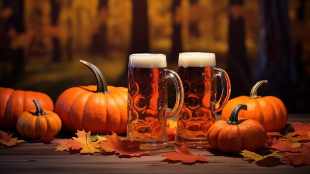 Photo autumn beer festival background