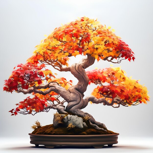 Foto pianta di bonsai d'autunno