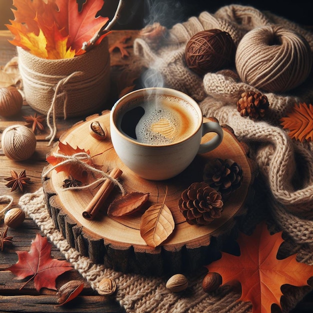 Photo autumn brew cozy coffee moments